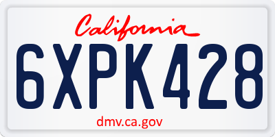CA license plate 6XPK428