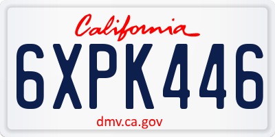 CA license plate 6XPK446