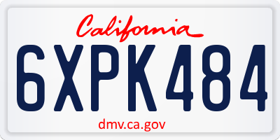 CA license plate 6XPK484