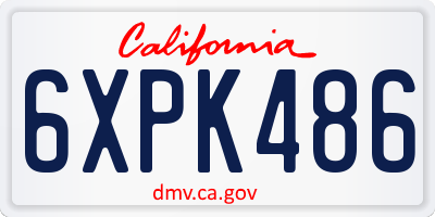 CA license plate 6XPK486