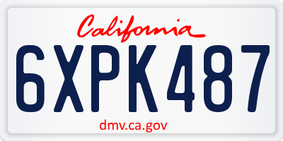 CA license plate 6XPK487
