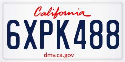 CA license plate 6XPK488
