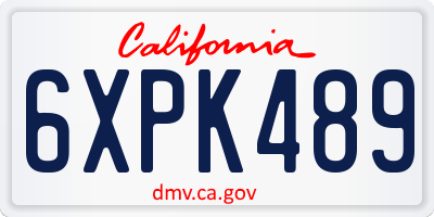 CA license plate 6XPK489