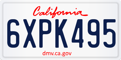 CA license plate 6XPK495
