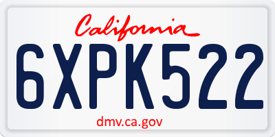 CA license plate 6XPK522