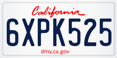 CA license plate 6XPK525