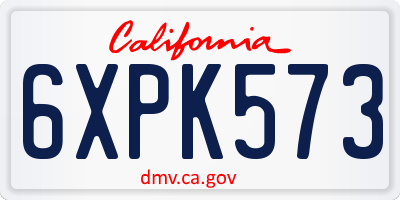 CA license plate 6XPK573