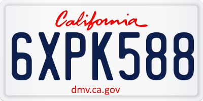 CA license plate 6XPK588