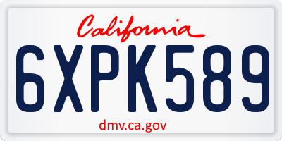 CA license plate 6XPK589