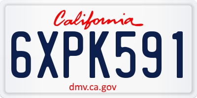 CA license plate 6XPK591