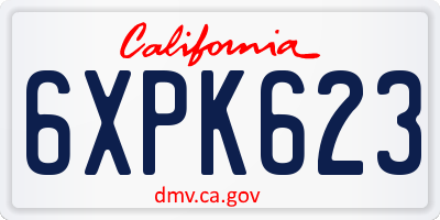 CA license plate 6XPK623