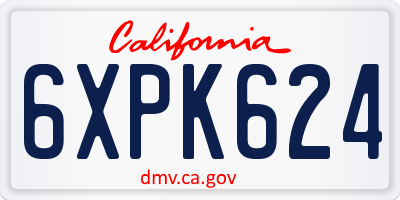 CA license plate 6XPK624