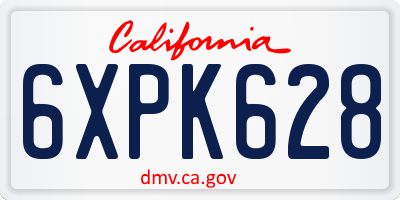 CA license plate 6XPK628
