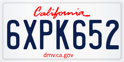 CA license plate 6XPK652