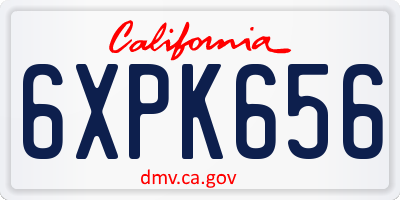 CA license plate 6XPK656
