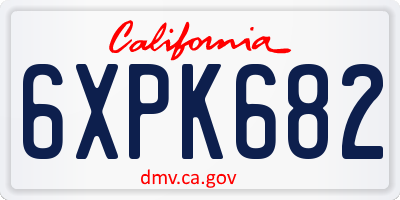 CA license plate 6XPK682