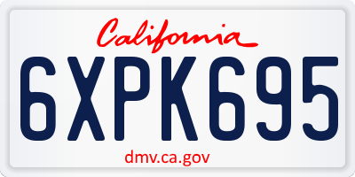 CA license plate 6XPK695