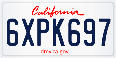 CA license plate 6XPK697