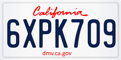 CA license plate 6XPK709