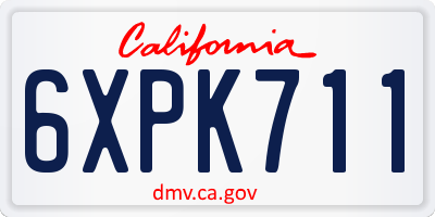 CA license plate 6XPK711