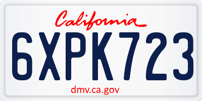 CA license plate 6XPK723