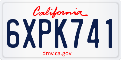 CA license plate 6XPK741