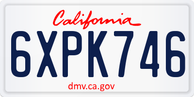 CA license plate 6XPK746