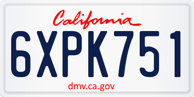 CA license plate 6XPK751