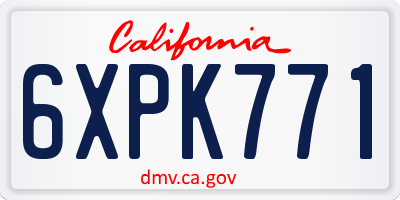 CA license plate 6XPK771