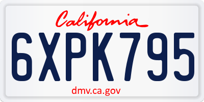 CA license plate 6XPK795