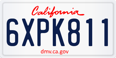 CA license plate 6XPK811