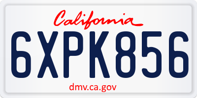 CA license plate 6XPK856