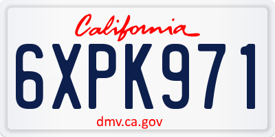 CA license plate 6XPK971