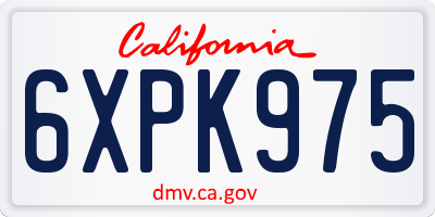 CA license plate 6XPK975