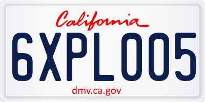 CA license plate 6XPL005