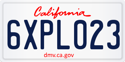 CA license plate 6XPL023