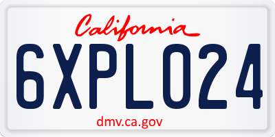CA license plate 6XPL024