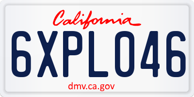 CA license plate 6XPL046