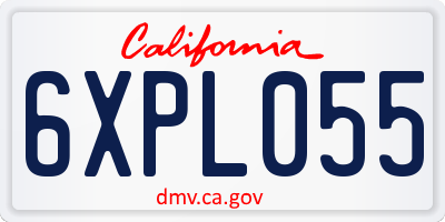 CA license plate 6XPL055
