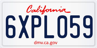 CA license plate 6XPL059
