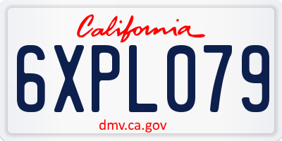 CA license plate 6XPL079