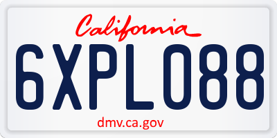 CA license plate 6XPL088