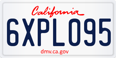 CA license plate 6XPL095
