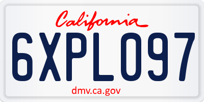CA license plate 6XPL097