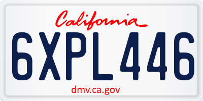 CA license plate 6XPL446