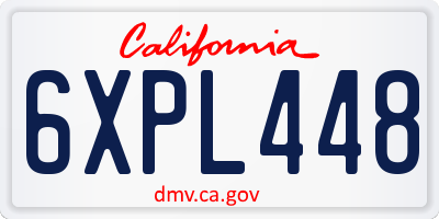 CA license plate 6XPL448