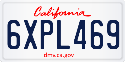 CA license plate 6XPL469