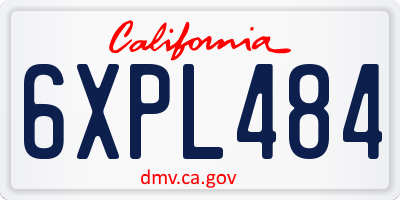 CA license plate 6XPL484