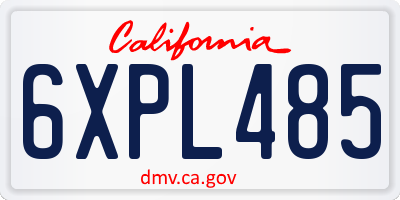 CA license plate 6XPL485