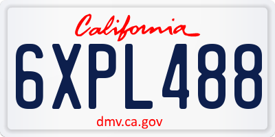 CA license plate 6XPL488